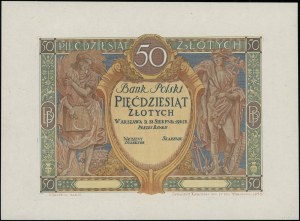 50 zloty - one-sided sample of the main color scheme, 28...