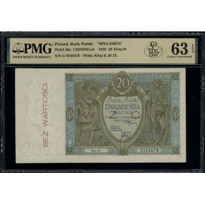 20 złotych, 1.03.1926; seria G., numeracja 0245678, obu...