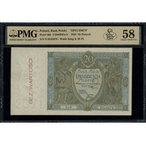 20 złotych, 1.03.1926; seria N., numeracja 0245678, obu...