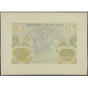 10 złotych - jednostronny druk próbny poddruku strony o...