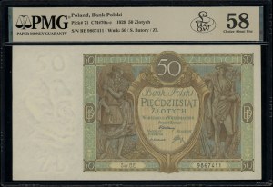 50 zloty, 1.09.1929; B.E. series, numbering 9867411; L...