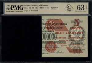 Pass ticket of 5 pennies, 28.04.1924; printed on right c...