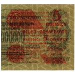 Bilet zdawkowy 5 groszy, 28.04.1924; nadruk na prawej c...