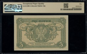 5 zloty pass ticket, 1.05.1925; series A, numbering...