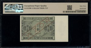 State 1 zloty ticket, 1.10.1938; H series, numbering ...