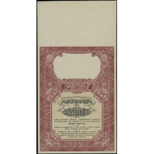 Asygnata na 500 złotych Ministerstwa Skarbu, [1939]; se...