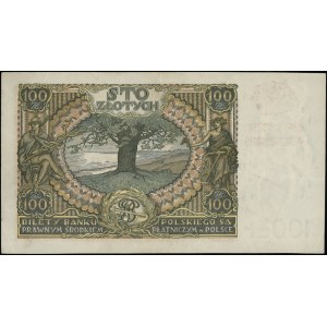 100 złotych, [1939]; fałszywy nadruk na banknocie 100 z...