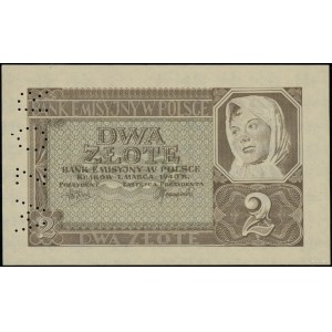 2 złote, 1.03.1940; bez oznaczenia serii i numeracji, p...