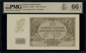 10 zloty, 1.03.1940; no series or numbering....