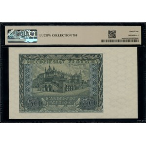 50 zlotých, 1.3.1940; séria A, číslovanie 0000000, č. ...