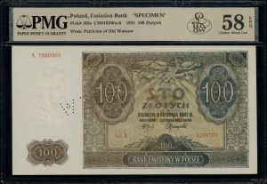 100 zloty, 1.08.1941; series A, numbering 7890000 / 12....