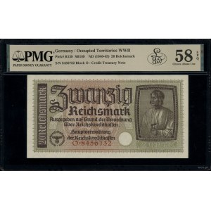 Reichskreditkasse. 20 marek, bez daty; seria O, numerac...