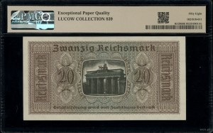 Reichskreditkasse. 20 marks, no date; series O, numerac...