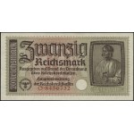 Reichskreditkasse. 20 marek, bez daty; seria O, numerac...