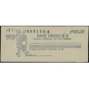 Niewypełniony czek banku z obozu wojskowego Gross Born ...