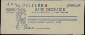 An unfilled bank check from the Gross Born military camp ...