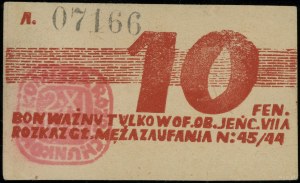 Voucher for 10 fenigs of the Murnau VII-A military camp, 2.11.1....