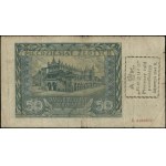 50 złotych, 1.08.1941; seria D, numeracja 2189302, bank...
