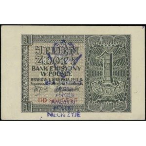 1 złoty, 1.08.1941; seria BD, numeracja 8065787, ze ste...