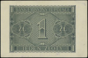 1 zloty, 1.08.1941; BD series, numbering 8065787, with ste...
