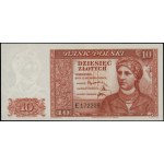 10 złotych, 15.08.1939; seria E, numeracja 172209; Luco...