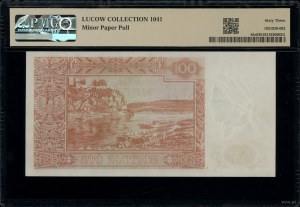 100 zloty, 15.08.1939; no series or numerac...