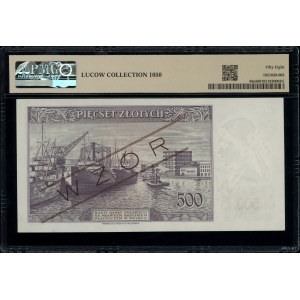 500 złotych, 15.08.1939; seria A, numeracja 012345, cze...