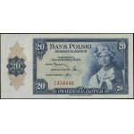 20 złotych, 20.08.1939; seria C, numeracja 454946; Luco...