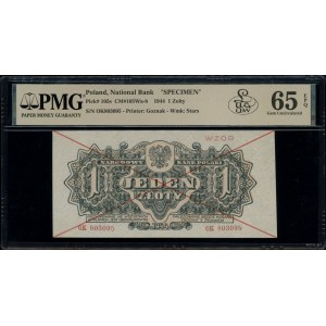 1 złoty, 1944; w klauzuli OBOWIĄZKOWYM, seria ОК, numer...