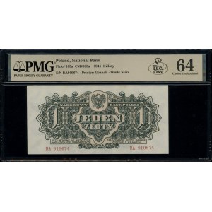 1 złoty, 1944; w klauzuli OBOWIĄZKOWYM, seria ВА, numer...