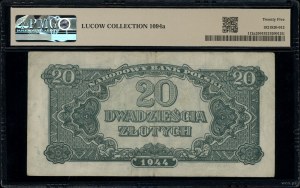 20 gold, 1944; in OBVIOUS clause, ВХ series, nu...