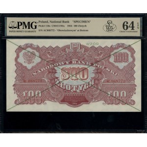 100 złotych, 1944; w klauzuli OBOWIĄZKOWYM, seria АС, n...
