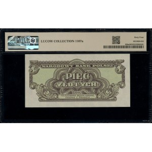 5 złotych, 1944; w klauzuli OBOWIĄZKOWE, seria КТ, nume...