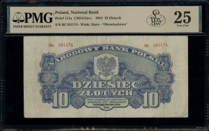10 zloty, 1944; in OBVIOUS clause, bc series, num...