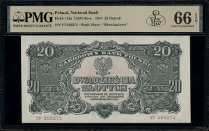 20 gold, 1944; in the OBVIOUS clause, УУ series, num...
