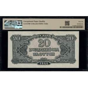 20 złotych, 1944; w klauzuli OBOWIĄZKOWE, seria УУ, num...