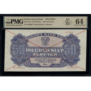 50 złotych, 1944; w klauzuli OBOWIĄZKOWE, seria ЕЕ, num...