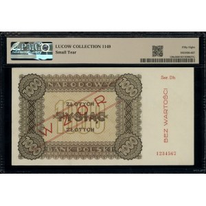 1.000 złotych, 1945; seria Dh, numeracja 1234567, obust...