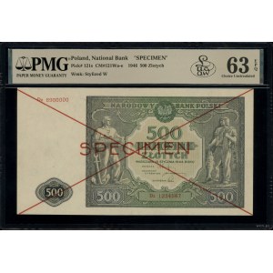 500 złotych, 15.01.1946; seria Dz, numeracja 1234567, p...