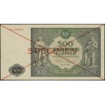 500 złotych, 15.01.1946; seria Dz, numeracja 1234567, p...