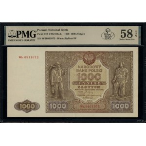 1.000 złotych, 15.01.1946; seria zastępcza Wb., numerac...