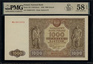 1,000 gold, 15.01.1946; replacement series Wb., numerac...