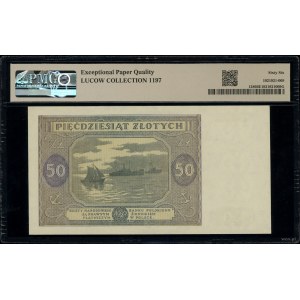 50 złotych, 15.05.1946; seria B, numeracja 5446103; Luc...