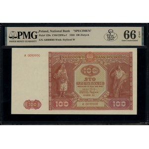 100 złotych, 15.05.1946; seria A, numeracja 0000000, be...
