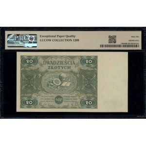 20 złotych, 15.07.1947; seria A, numeracja 0000000, bez...