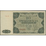 20 złotych, 15.07.1947; seria A, numeracja 0000000, bez...