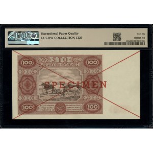 100 złotych, 15.07.1947; seria A, numeracja 1234567, po...