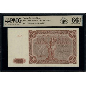 100 zlatých, 15.07.1947; séria F, číslo 7236322; Lu...