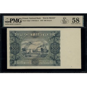 500 zlatých, 15.07.1947; jednostranná tlač rubovej strany....