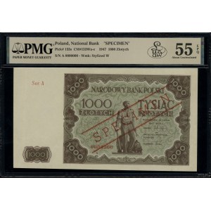 1000 zlatých, 15.07.1947; série A, číslování 0000000; ...